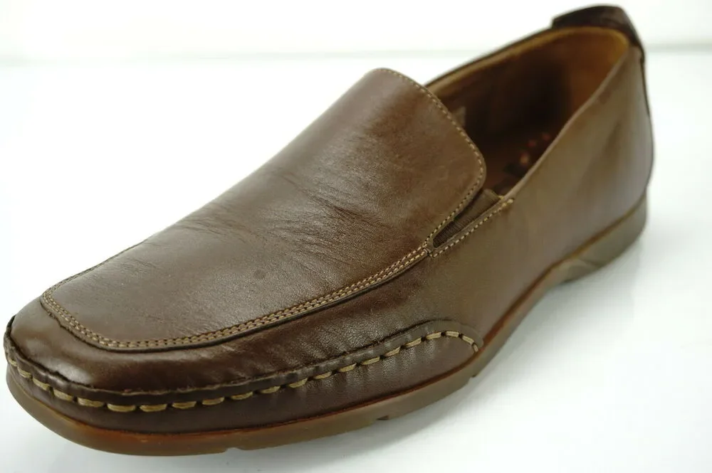 Mephisto Brown Leather Edlef Men's Apron Toe Loafers SZ 8.5 air-jet Comfortable